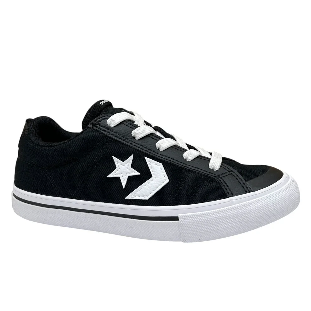 Converse Little Boys Slip-on Skate Sneaker Sz 11 Black-White Canvas Casual Shoes